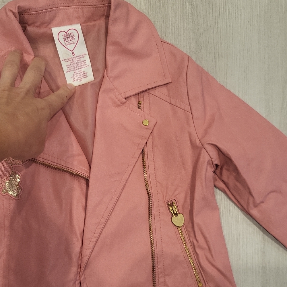 NWOT Charming Pink Kids Jacket with Gold Accents